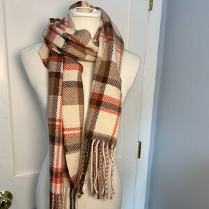 Banana Republic NWOT CASHNERE BLEND SCARF BROWN PLAID FREE SHIPPING!!